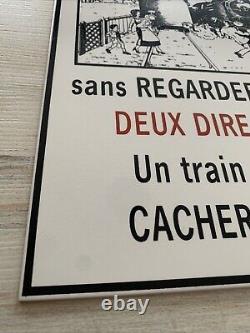 Plaque Émaillée Ne Traversez Pas pour les passages à niveau et gares de train