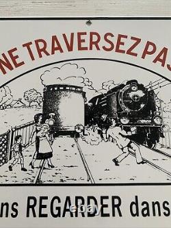 Plaque Émaillée Ne Traversez Pas pour les passages à niveau et gares de train