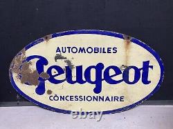 Plaque Émaillée Peugeot Ancienne Enamel Sign Emailschild