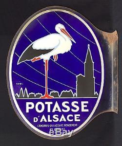 Plaque Émaillée Potasse d'Alsace par Hansi RARE Version double-face par Ed. Jean
