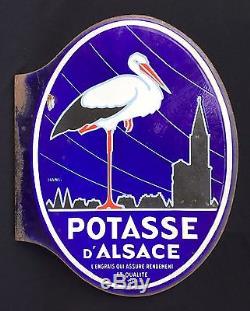 Plaque Émaillée Potasse d'Alsace par Hansi RARE Version double-face par Ed. Jean