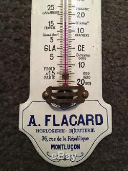 Plaque Emaillée Propreté Thermomètre Montres LIP Montluçon Horlogerie 7 x 26 cm