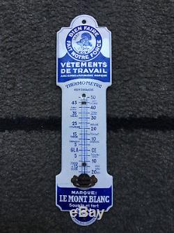 Plaque Emaillée Propreté Thermomètre Vêtements Travail Le Mont Blanc 7 x 26 cm