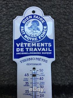 Plaque Emaillée Propreté Thermomètre Vêtements Travail Le Mont Blanc 7 x 26 cm