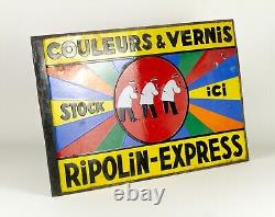 Plaque Émaillée Publicitaire Ripolin Express Vintage Enamel Sign