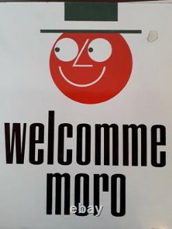 Plaque Emaillee Publicitaire Welcomme Moro Double Face