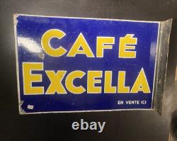 Plaque Emaillée Recto Verso- Potence Double FACE CAFE EXCELLA- 2944 cm