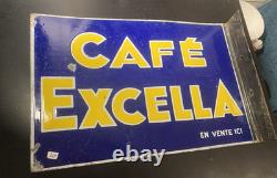 Plaque Emaillée Recto Verso- Potence Double FACE CAFE EXCELLA- 2944 cm