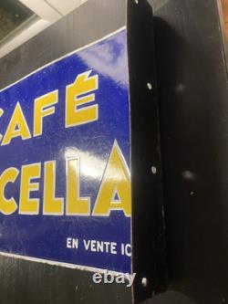 Plaque Emaillée Recto Verso- Potence Double FACE CAFE EXCELLA- 2944 cm