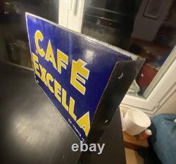 Plaque Emaillée Recto Verso- Potence Double FACE CAFE EXCELLA- 2944 cm