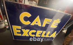 Plaque Emaillée Recto Verso- Potence Double FACE CAFE EXCELLA- 2944 cm