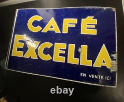 Plaque Emaillée Recto Verso- Potence Double FACE CAFE EXCELLA- 2944 cm