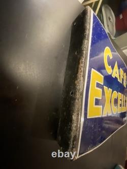 Plaque Emaillée Recto Verso- Potence Double FACE CAFE EXCELLA- 2944 cm