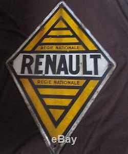 Plaque Emaillee Regie Renault Nationale Double Face