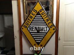 Plaque Emaillee Renault Losange Ancienne Guitres