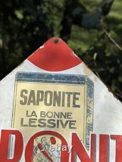 Plaque Émaillée & Saponite & Lessive & Ancienne