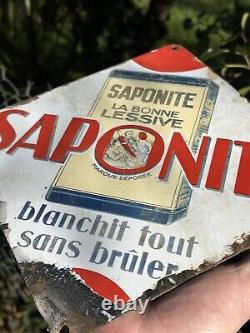 Plaque Émaillée & Saponite & Lessive & Ancienne