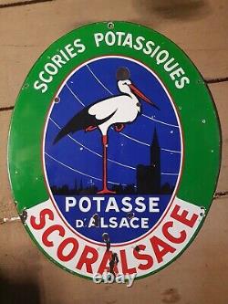 Plaque Émaillée Scories Potassiques D Alsace potasse Tres Rare Couleurs