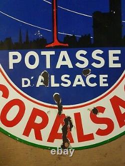 Plaque Émaillée Scories Potassiques D Alsace potasse Tres Rare Couleurs