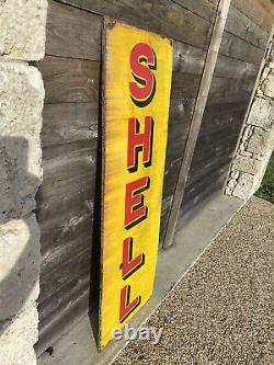 Plaque Émaillée Shell Ancienne Enamel Sign Emailschild