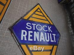 Plaque Emaillee Stock Renault (plaque De Garage Double Face)