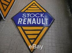 Plaque Emaillee Stock Renault (plaque De Garage Double Face)