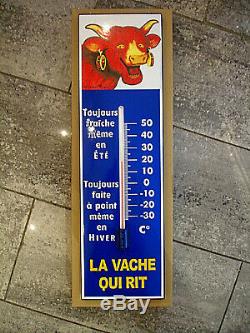 Plaque Emaillee Thermometre Vache Qui Rit A Bords Plies 72 CM Email
