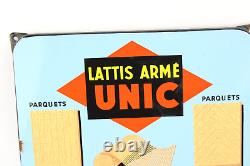 Plaque Émaillée UNIC pour Parquet latis armé / EAS Hoeinhem 1956