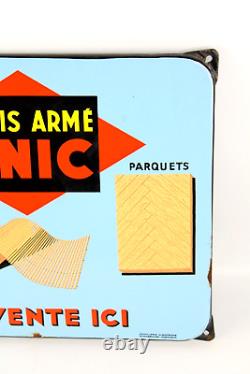 Plaque Émaillée UNIC pour Parquet latis armé / EAS Hoeinhem 1956