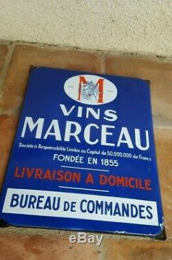 Plaque Emaillee Vins Marceau (eas)