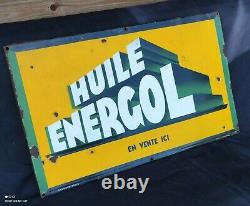 Plaque Émaillée Vintage Energol/Garage ancien/garage vintage/email Neuhaus Paris
