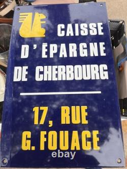 Plaque Émaillée caisse D'épargne De Cherbourg