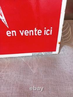 Plaque Emaillerie de Strasbourg- TOTALALIMENT -DOUBLE FACES- EQUERRE -AGRICOLE