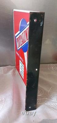 Plaque Emaillerie de Strasbourg- TOTALALIMENT -DOUBLE FACES- EQUERRE -AGRICOLE