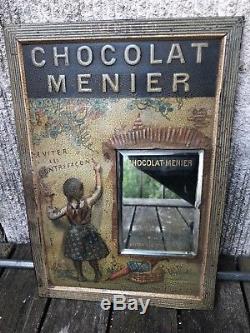 Plaque Publicitaire Ancienne Chocolat Menier Vers 1910 38.7x26.5cm