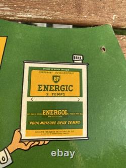 Plaque Publicitaire BP ENERGIC 1949 VESPA 2 Temps Non Émaillée