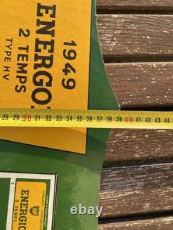 Plaque Publicitaire BP ENERGIC 1949 VESPA 2 Temps Non Émaillée