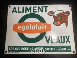 Plaque Publicitaire VEALUX-Eggolait-Email Gouzy-Roubaix-3545 Cm-50's-4 Oeillets