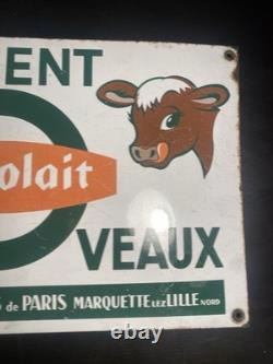 Plaque Publicitaire VEALUX-Eggolait-Email Gouzy-Roubaix-3545 Cm-50's-4 Oeillets