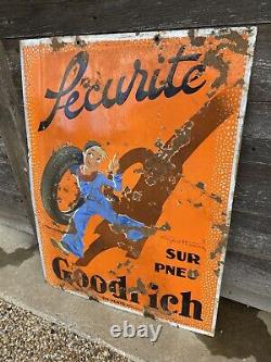 Plaque Rare Émaillée Goodrich Ancienne Enamel Sign Emailschild