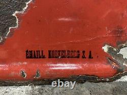 Plaque Rare Émaillée Mobiloil Ancienne Enamel Sign Emailschild