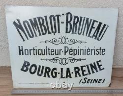 Plaque Tôle peinte Horticulteur Pépiniériste Nomblot Bruneau à Bourg la Reine