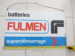 Plaque Tôle publicitaire batteries Fulmen 1960