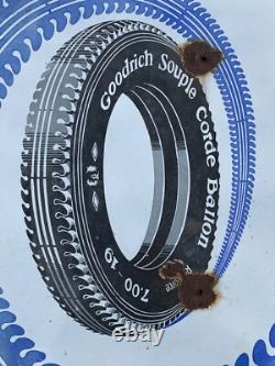 Plaque ancienne émaillée double face Goodrich enamel sign double side Goodrich