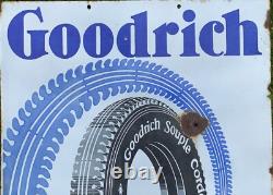 Plaque ancienne émaillée double face Goodrich enamel sign double side Goodrich