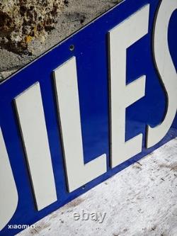 Plaque ancienne no émaillée FANION HUILES no esso shell bp caltex antar total