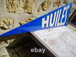 Plaque ancienne no émaillée FANION HUILES no esso shell bp caltex antar total