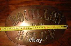 Plaque bronze avant 1900 boucherie charcuterie BOEUF et BOUILLON 19ème