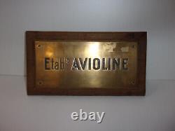 Plaque cuivre Avioline esso SHELL Azur Avia BP Castrol CALTEX FINA ELF AGIP