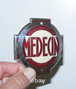 Plaque de calandre émaillée Ancienne des années 50 MEDECIN